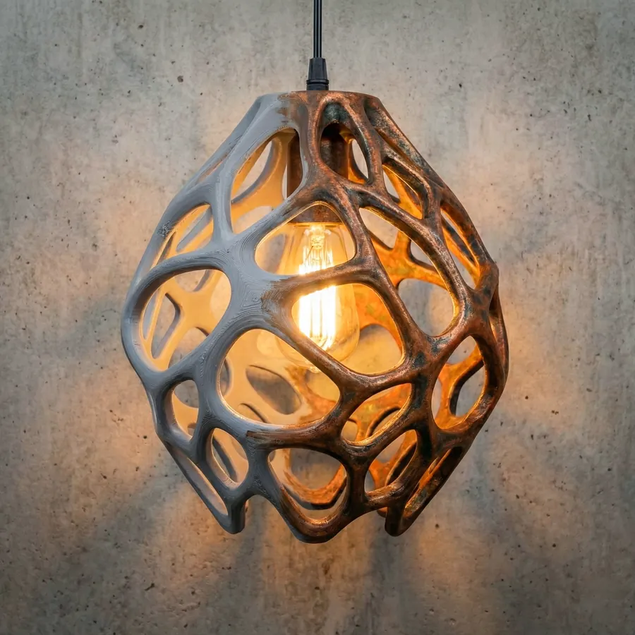 3D-gedruckte Design-Lampe, bemalt mit 3D Model Color